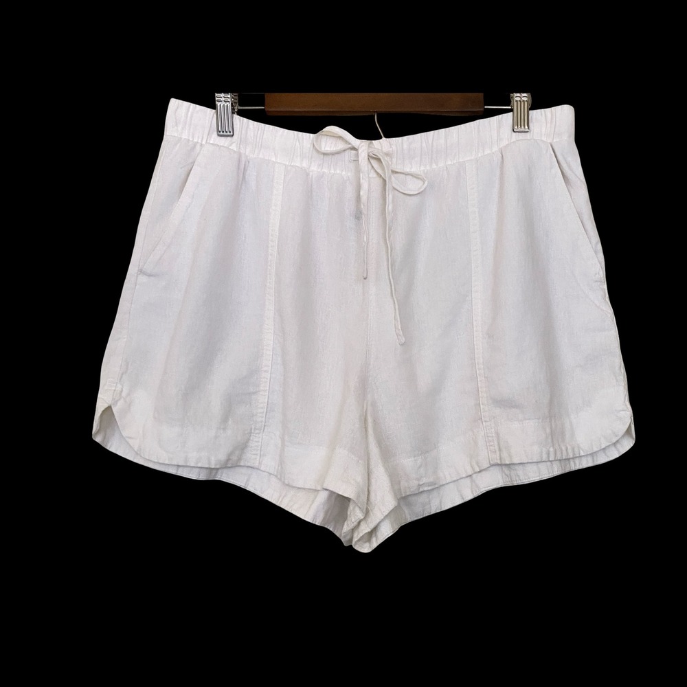 Universal Thread White Linen Blend Drawstring Shorts Womens Large Casual Summer